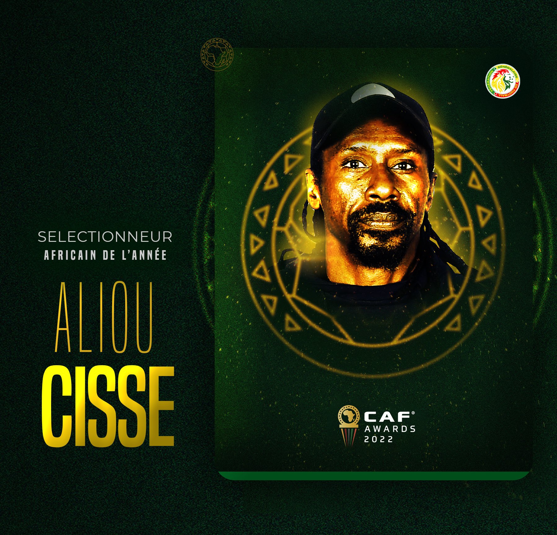 Aliou Cissé est sacré meilleur sélectionneur africain de l’année 2022