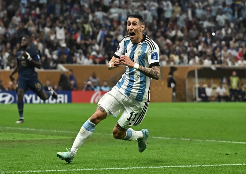 Di Maria, Messi, Finale Coupe du Monde 2022, Argentine 2-0 France à la mi-temps