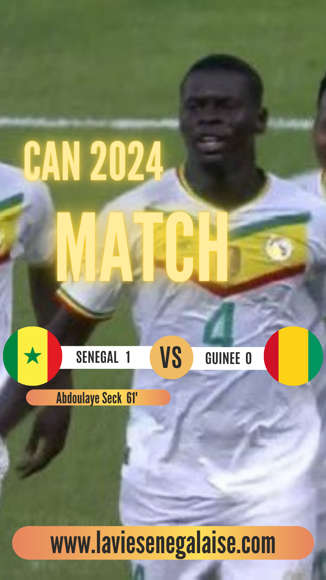 Sénégal mène 1 - 0 face à la Guinée