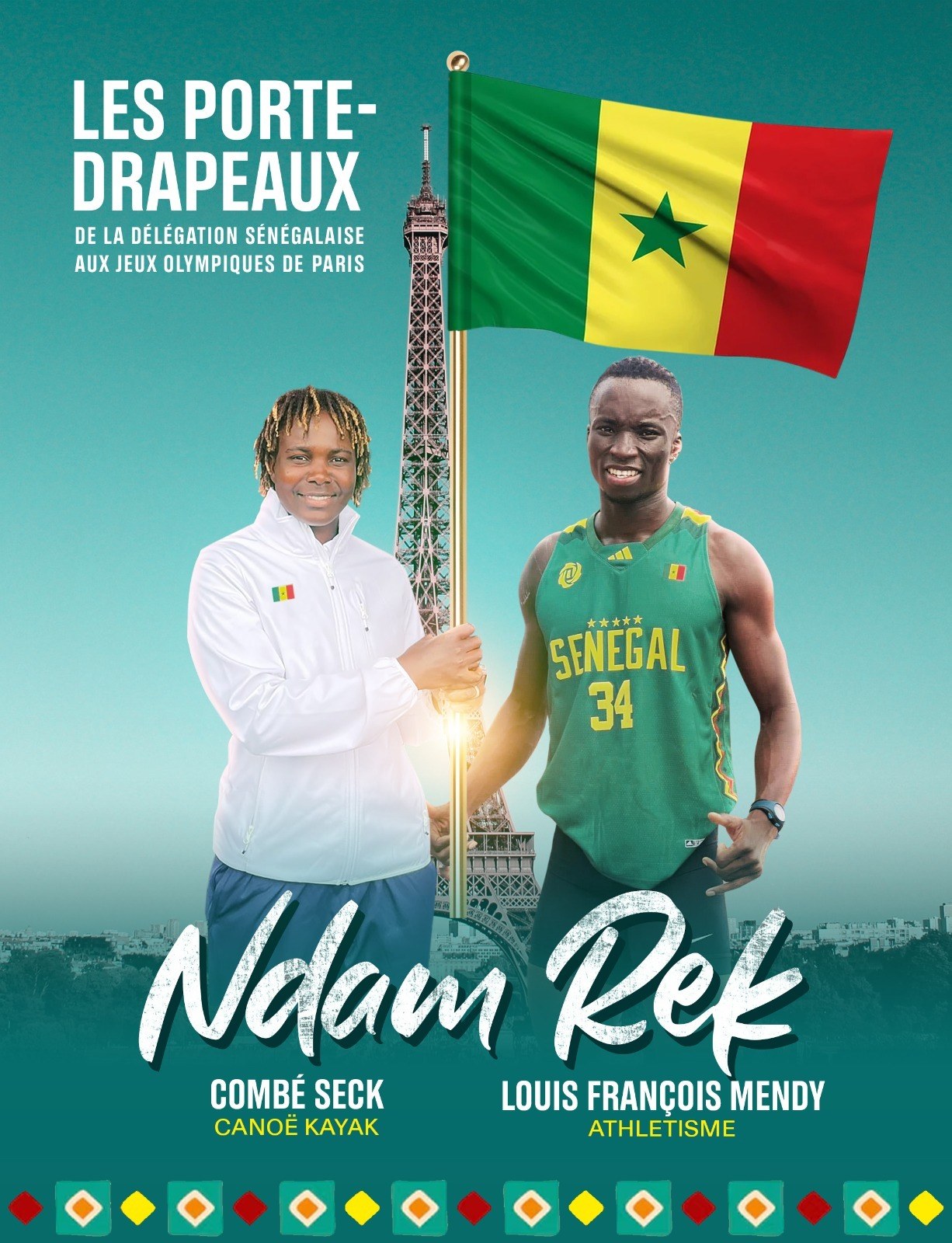 Jeux olympiques de Paris 2024 - Louis François Mendy et Combe Seck désignés porte-drapeaux du Sénégal