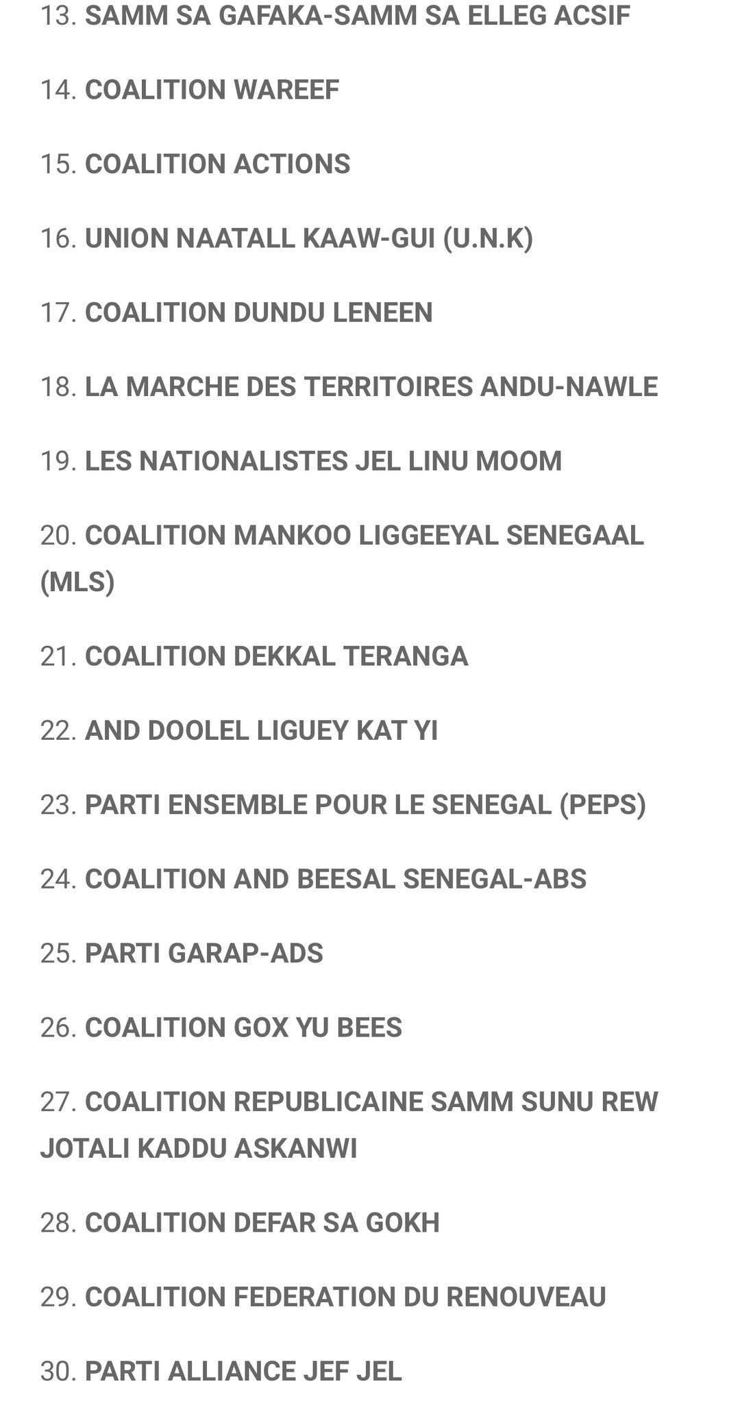 Législatives2024, 41 dossiers retenus par la Direction Générale des Elections Sénégal (2)