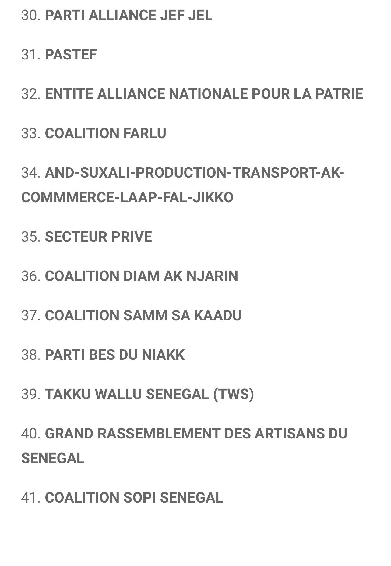 Législatives2024, 41 dossiers retenus par la Direction Générale des Elections Sénégal (3)